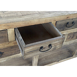 Pegane Buffet meuble de rangement en bois de pin coloris marron vieilli - Longueur 190 x Hauteur 80 x Profondeur 45 cm