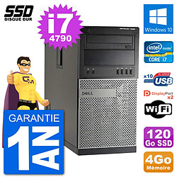 PC Tour Dell 7020 Intel Core i7-4790 RAM 4Go SSD 120Go Windows 10 Wifi · Occasion 