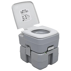 vidaXL Toilette portable de camping Gris 20+10 L 