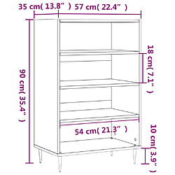 vidaXL Buffet haut gris béton 57x35x90 cm bois d'ingénierie pas cher