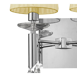 Acheter Luminaire Center Applique murale Tiffany avec interrupteur 2+2 Ampoules E14+G9, chrome poli avec Abat jour crèmes & cristal transaparent