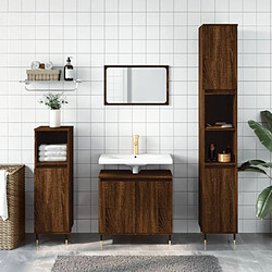 ComfortXL Ensemble D'armoires De Salle De Bain 3 Pièces Chêne Marron