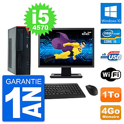 PC Fujitsu E520 DT Ecran 22" Intel i5-4570 RAM 4Go Disque 1To Windows 10 Wifi - Occasion