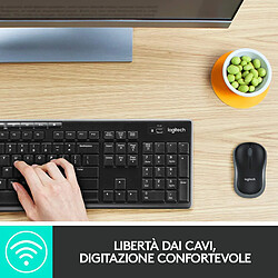 Logitech Wireless Combo MK270 clavier Souris incluse USB QWERTY Italien Noir