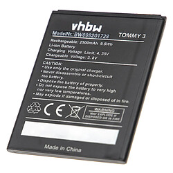 vhbw Batterie remplacement pour Wiko 2610 pour smartphone (2500mAh, 3,8V, Li-ion)