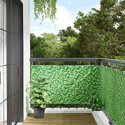 vidaXL Écran d'intimité de balcon aspect de plante vert 300x75 cm PVC