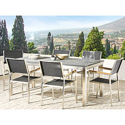 Beliani Table de jardin 180 x 90 cm Pierre Gris graphite GROSSETO