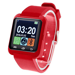 Wewoo Montre connectée rouge pour Android Téléphone Mobile, Appeler de / Musique / Podomètre / Moniteur de Sommeil / Anti perte Bluetooth Santé Smartwatch 1.5 pouces Écran LCD