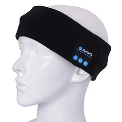 Wewoo Bonnet Connecté noir pour iPhone / Samsung et autres appareils Bluetooth Tricoté Headsfree Sport Musique Bandeau avec Micro