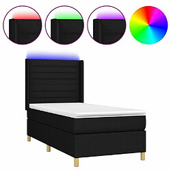 Sommier à lattes,Cadre à lattes de lit pour Adulte matelas et LED Noir 90x190 cm Tissu -MN13530