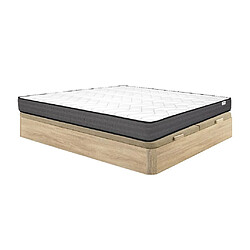 Vente-Unique Ensemble 180 x 200 cm sommier coffre naturel clair + matelas ressorts ensachés ép.20cm - AMBRACIE de YSMÉE