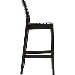 Avis Decoshop26 Tabouret de bar pour intérieur ou extérieur en plastique noir empilable avec repose-pieds 10_0000656