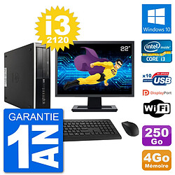 PC HP Compaq 6200 Pro SFF Ecran 22" i3-2120 RAM 4Go Disque 250Go Windows 10 Wifi - Occasion