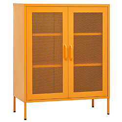 vidaXL Armoire de rangement Jaune moutarde 80x35x101,5 cm Acier