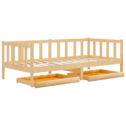 Maison Chic Lit de jour avec tiroirs, Lit de repos pour Salon Chambre,Canapé-lit,Lit d'invité 90x200 cm Bois de pin massif -MN55256