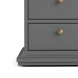 Alter Table de chevet avec deux tiroirs, couleur grise, 43,6 x 58,8 x 40 cm