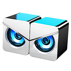 Universal (Blanc) Son surround LED PC Haut-parleurs Amplificateur Gaming Bass USB Wired Ordinateur Ordinateur portable 