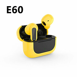 E60 Casque Bluetooth Sans Fil En Cours D'Exécution Écouteurs De Musique De Sport Avec Microphone Pour Android Ios Noir Jaune