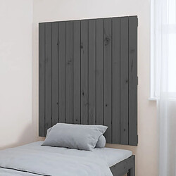 Avis Maison Chic Tête de lit scandinave pour lit adulte,Meuble de chambre murale Gris 82,5x3x90 cm Bois massif de pin -MN61058