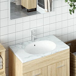 vidaXL Évier de salle de bain blanc 43x35x19 cm ovale céramique 