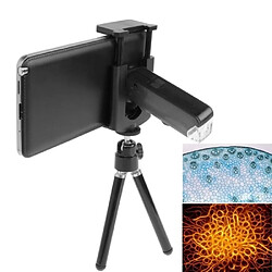 Wewoo Pour iPhone, Galaxy, Sony, Lenovo, HTC, Huawei, Google, LG, Xiaomi, d'autres Smartphones 60-100X Zoom Universel Digital Microscope Mobile Téléphone Loupe avec Trépied / Clip Réglable & Lumière LED,