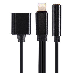 Avis Wewoo Adaptateur Câble chargeur 10cm Lightning 8 broches femelle et audio vers mâle Lightning 8 broches pour iPhone 7 7 Plus, 6s 6 Plus, 6 6 Plus, prise en charge iOS 10.3.1 (Noir)