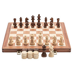 jeux de société jeu d'échecs adultes jeu d'échecs enfants Jeu d'échecs et de dames en bois pour enfants et adultes, jeu d'échecs de 15 pouces, jeu d'échecs pliable portable de voyage pour enfants débutants,