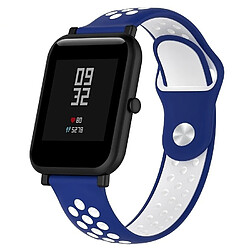 Wewoo Bracelet pour montre connectée Dragonne sport en silicone bicolore Huawei série 1 18 mm blanc bleu 