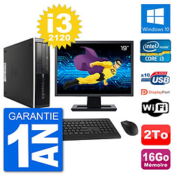 PC HP 8300 Elite SFF Ecran 19" Intel i3-2120 RAM 16Go Disque 2To Windows 10 Wifi · Occasion 