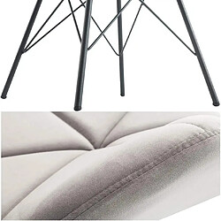 Avis Decoshop26 Lot de 2 chaises de salle à manger en tissu velours gris couture triangle pieds en métal design Eiffel CDS09334