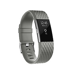 Wewoo Bracelet pour montre connectée Dragonne sport réglable à motif losanges FITBIT Charge 2 Gris 