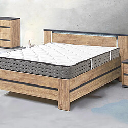 Visiodirect Matelas réversible LUNA en mousse 3D face été/ hiver, mémoire de forme, indépendance du couchage - 140 X 200 X 20 cm 