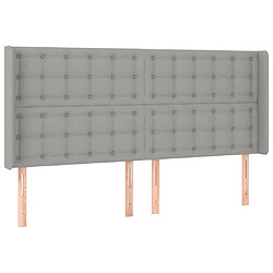 Avis Maison Chic Tête de lit scandinave à LED,meuble de chambre Gris clair 163x16x118/128 cm Tissu -MN31999