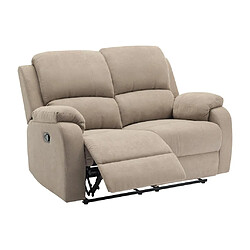 Vente-Unique Canapé 2 places relax en microfibre taupe BRODY pas cher