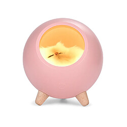 TechKidz Lampe veilleuse pour Enfant Modèle Sleepy Cat Rose