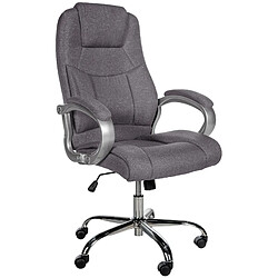 Decoshop26 Fauteuil de bureau ergonomique est confortable en tissu gris et métal chromé 10_0002385