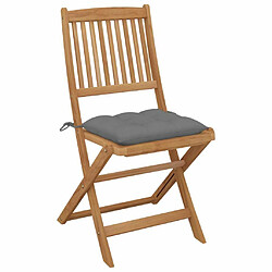 Avis Maison Chic Lot de 4 Chaises pliables de jardin avec coussins - Fauteuil d'extérieur Bois d'acacia -MN52561