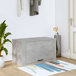 vidaXL Armoire à chaussures murale Gris béton 70x35x38 cm