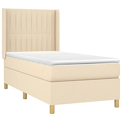 Acheter Sommier à lattes,Cadre à lattes de lit pour Adulte matelas et LED Crème 100x200 cm Tissu -MN75249