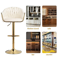 Avis RAVAS Tabouret de bar lot de 2 tabouret de bar avec dossier, hauteur réglable, tabouret de comptoir en Cuir PU et métal beige