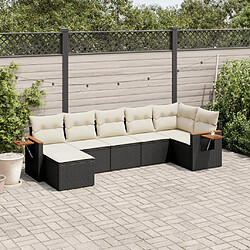 Maison Chic Ensemble Tables et chaises d'extérieur 7pcs avec coussins,Salon de jardin noir résine tressée -GKD712006