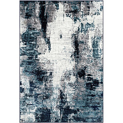 Surya GIULIA - Tapis abstrait, Gris argenté et Bleu marine - 160x220cm