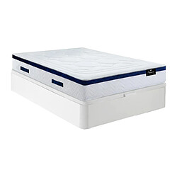 Vente-Unique Ensemble 140 x 190 cm sommier coffre blanc + matelas ressorts ensachés ép.30cm - MARQUIS de PALACIO 