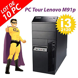 Lot x10 PC Tour Lenovo M91p Intel i3-2120 RAM 4Go Disque 250Go Windows 10 Wifi · Occasion 