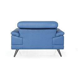 Avis La Maison Du Canapé Fauteuil cuir Design LENA Bleu