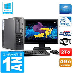 PC Fujitsu Esprimo E500 E85+ SFF Intel G640 4Go Disque 2 To Wifi W7 Ecran 27" - Occasion