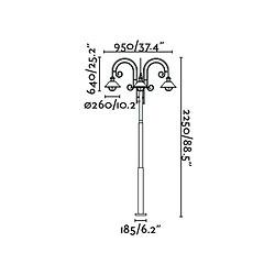 Avis Faro Barcelona Lampadaire à 3 lampes brun rouille, E27