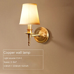 Universal Applique lumineuse en cuivre de luxe pour le salon, lampe en cuivre 220V E27 pour la salle à manger et la chambre à coucher sans source de lumière