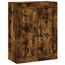 Maison Chic Armoire murale,Meuble de Rangement,Armoire Suspendue chêne fumé 69,5x34x90 cm bois d'ingénierie -MN31811