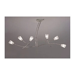 Luminaire Center Suspension Pietra 2 Arm 6 Ampoules G9, chrome poli Coloris : chrome poli Coloris de l'abat jour : givré/transparent Longueur en Cm : 102 Largeur en Cm : 9 Hauteur en Cm : 50 Poids en Kilos : 1,7 Type d'ampoule